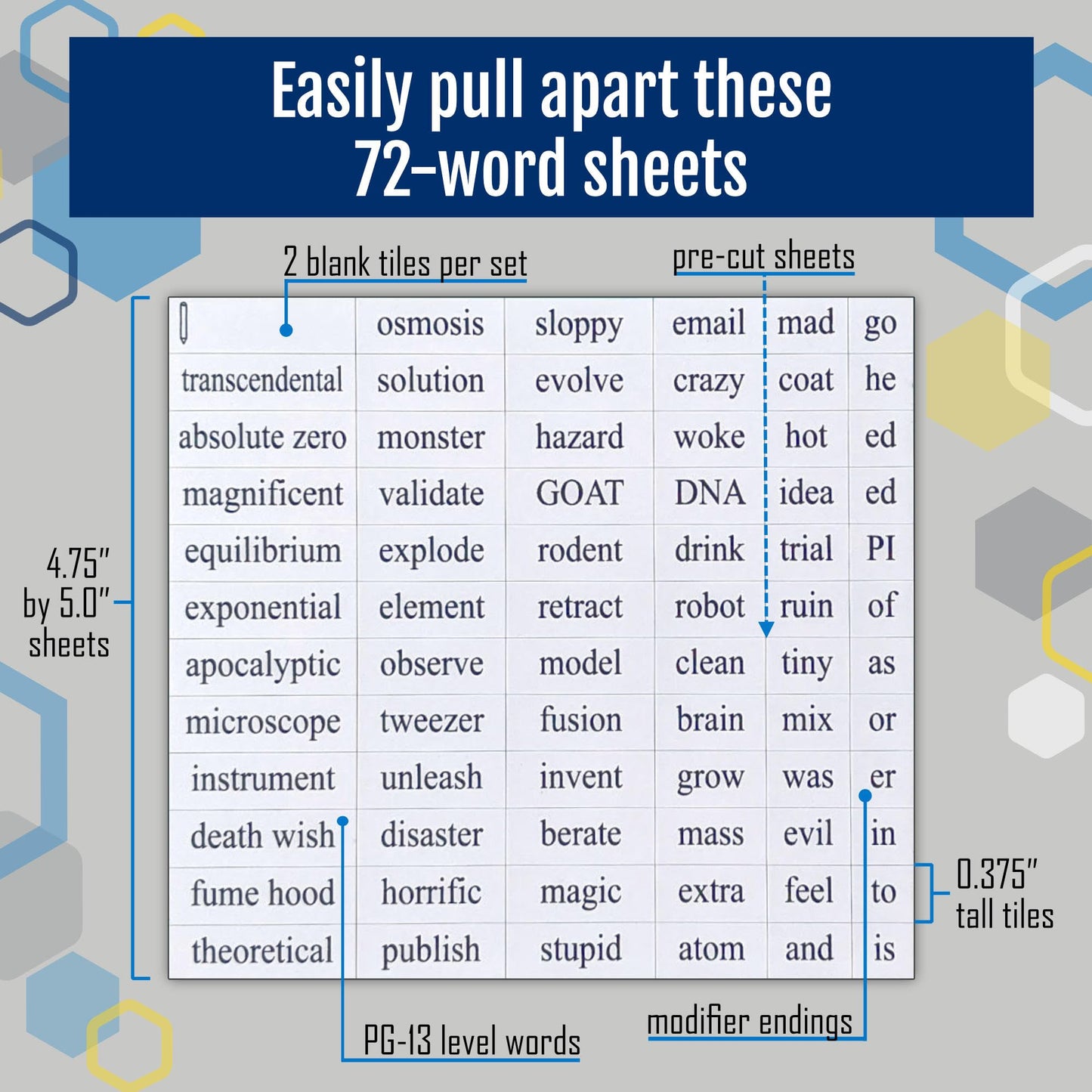 Academia Word Magnets Kit - Funny Nerdy Poetry Set for College to PhD & Post-Doctoral Research & Professors - Ideal Cool Geek Gift Office Refrigerator-Magnetic White Board - STEM Students & Adults Set