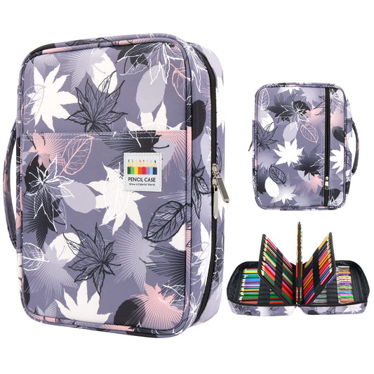 YOUSHARES Big Capacity Colored Pencil Case - 220 Slots large Pen Case Organizer with Multilayer Holder for Prismacolor Colored Pencils & Gel Pen (Maple leaf)