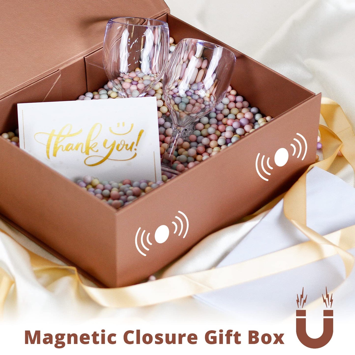 HavrePac Luxury Large Gift Box 13.8"x9"x4.3" Storage Box Ribbon Magnetic Closure for Luxury Packaging Box for Valentine's Day,Mother's Day, Birthdays, Bridal Gifts,Weddings