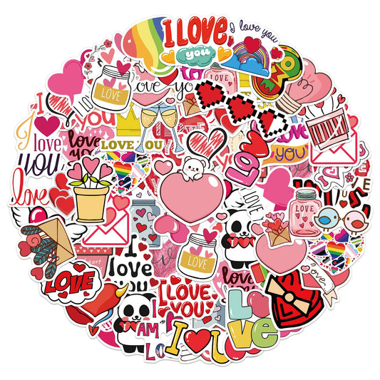 Valentines Stickers, 200 PCS Love Stickers, Valentines Sticker for Kids, Heart Sticker Crafts for Kids Classroom, Self-Adhesive Vinyl Waterproof Valentine's Day Gift Decal for Water Bottle Scrapbook
