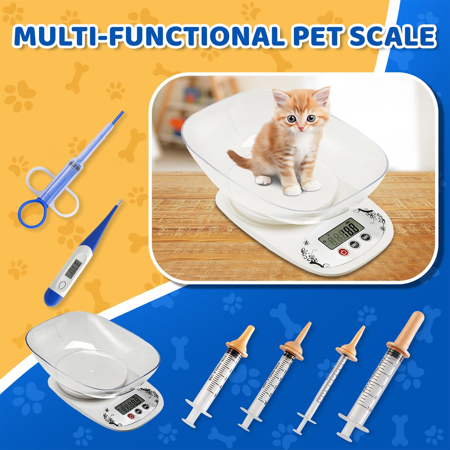 52pcs Puppy Whelping Supplies,Whelping kit,Puppies Birth,Kitten Dog Supplies,Puppy kit,Bottle Feeding kit for Newborn Puppy, Puppy Whelping Collars,Tube,Cord Clamps,Gloves,Digital Thermometer Scale