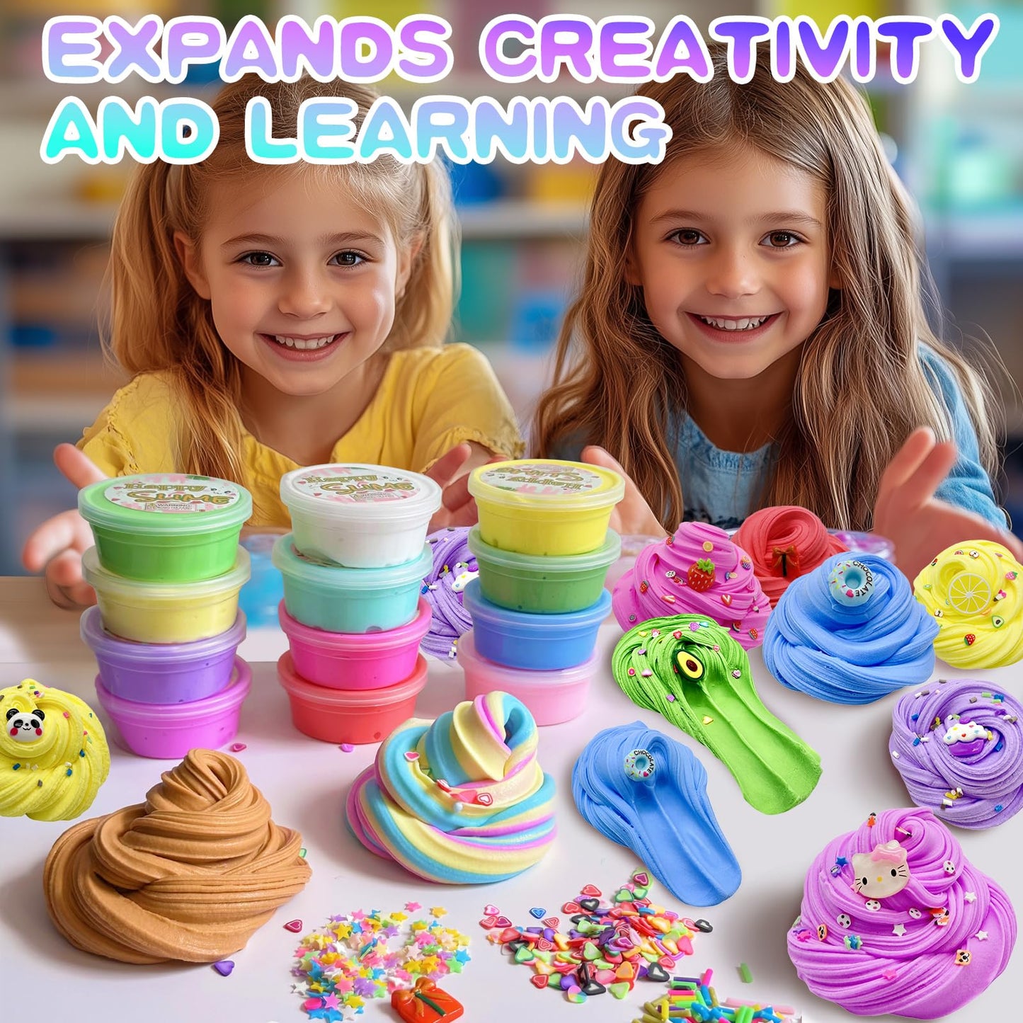 14 Pack Butter Slime Kit, Soft & Non-Sticky,Birthday Gifts for Girl and Boys, Easter Party Favors or Christmas Stocking fillers