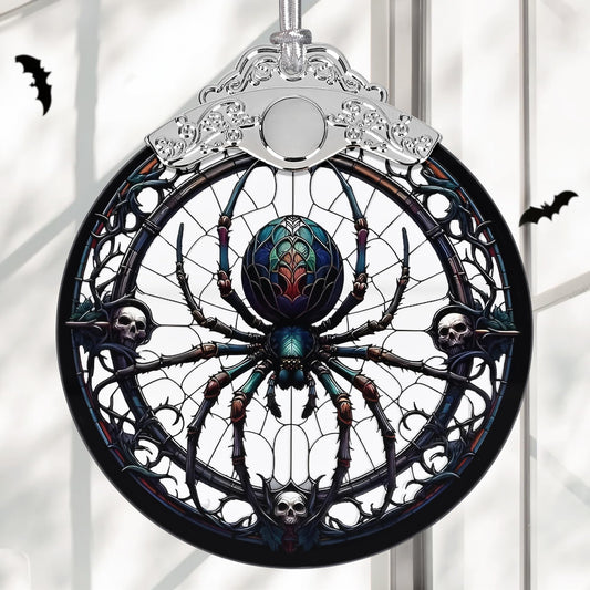 Christmas Ornament, Stained Glass Ornament, Christmas Decorations for Tree, Holiday Ornament, Unique Gift Idea - Dark Spider