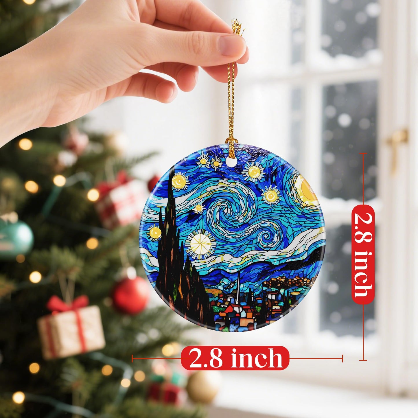 Van Gogh Starry Night Ornaments, Christmas Ornaments: Christmas Tree Decorations, Holiday Decor, Stocking Stuffers, Gift Ideas, Xmas Gifts & Gifts for Art Lover