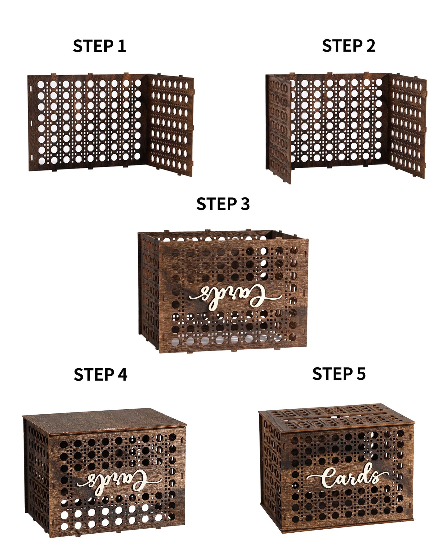 Xhqsulsclac Wedding Card Box with Lid, Wood Gift Card Box for Wedding Reception, Rustic Envelope Money Box for Wedding Party Birthday Bridal Shower Baby Shower Graduation Decorations (12x9x8.8 in)