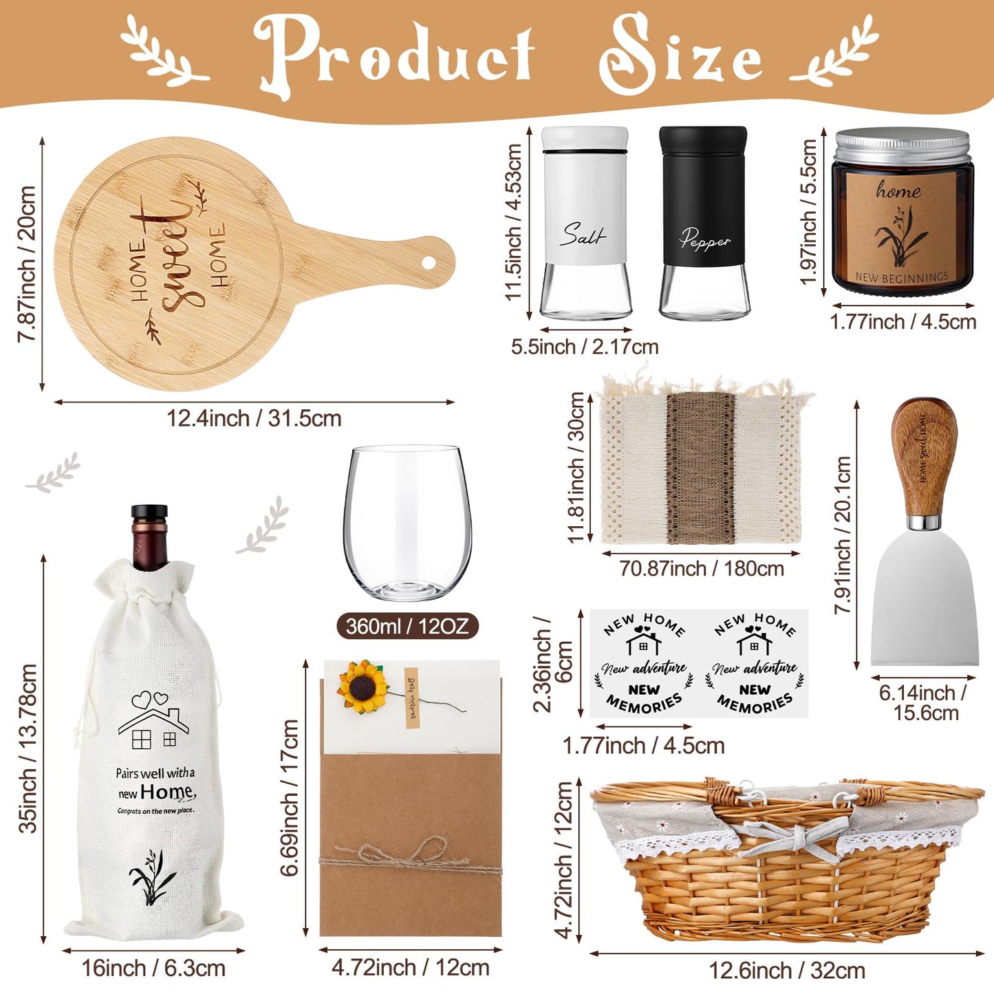 LemonRoad 17 Pcs House Warming Gifts New Home Housewarming Gift Baskets for Christmas Home Buyers Xmas Kitchen Favors House Agents Closing Favors for Women Men Couples Newlywed Friends