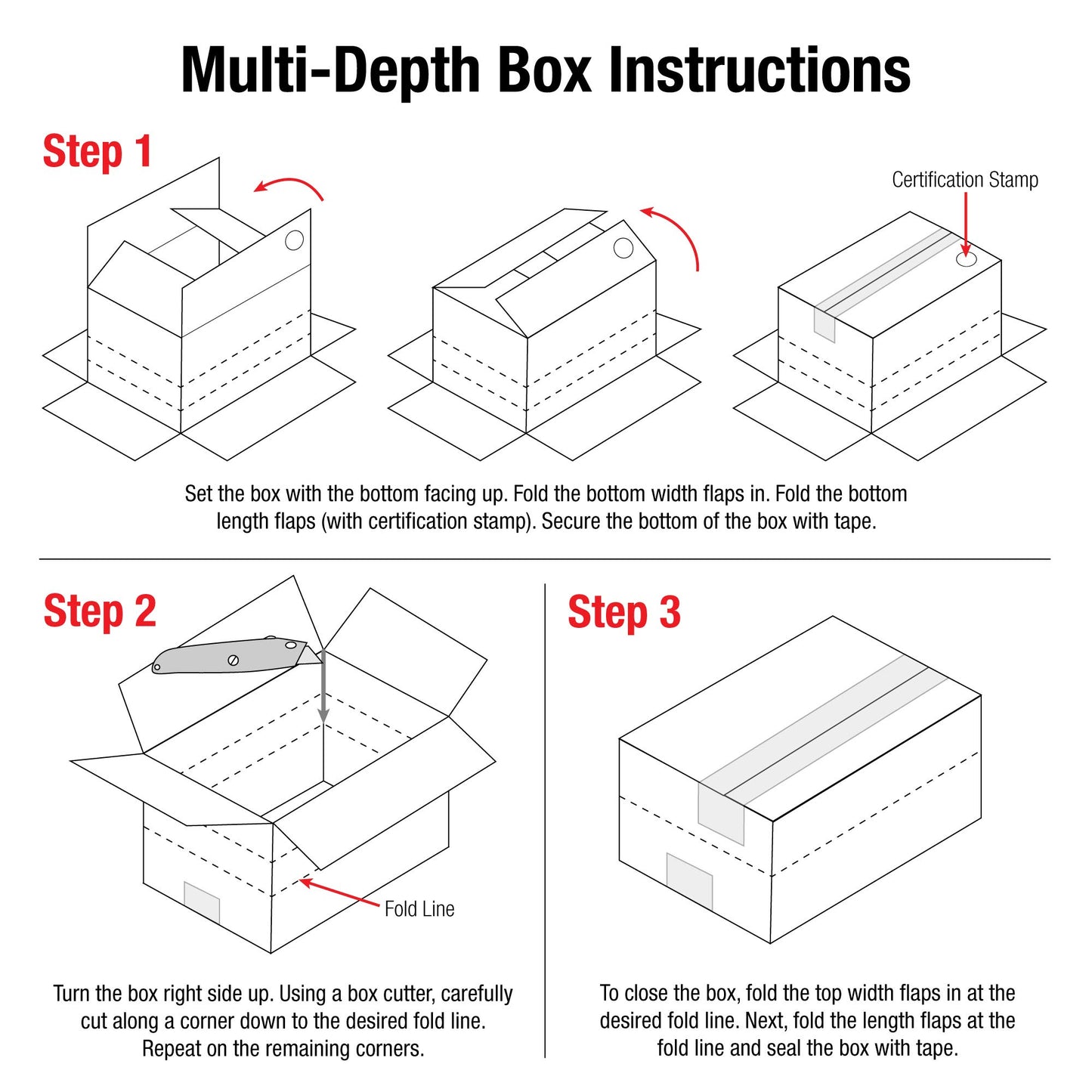 Aviditi Shipping Boxes Multi-Depth 20"L x 20"W x 20"H, 10-Pack | Corrugated Cardboard Box for Packing, Moving and Storage