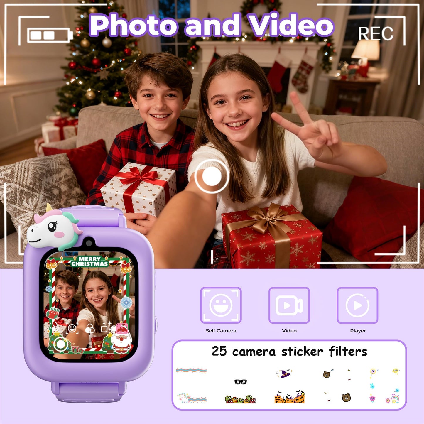 Treewant Smart Watch for Kids, Kids Smart Watches Girls, Digital Watch Preschool Toddler Girl Toys Birthday Gift for Girl 3 4 5 6 7 8 9 10 11 12 Years Old