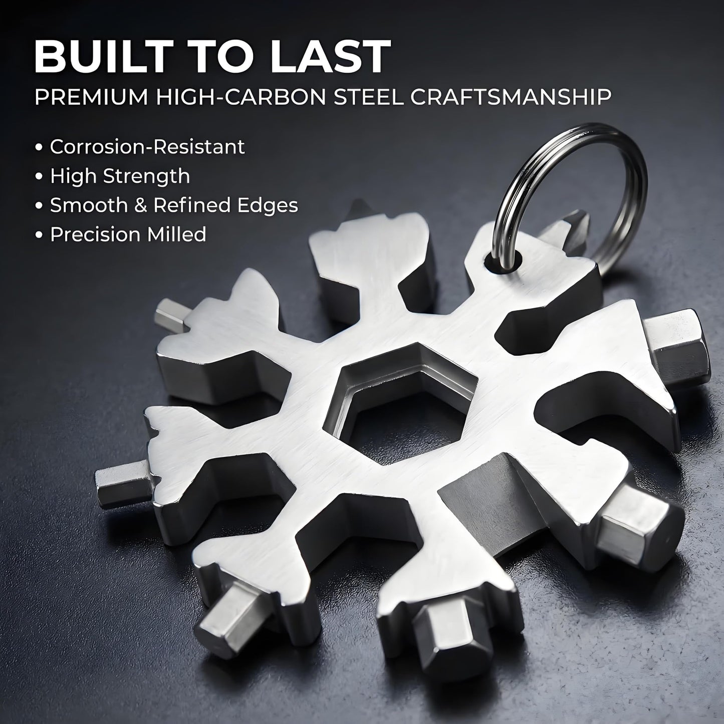 3Packs Snowflake Multi Tool, 18-in-1 Stainless Steel Snowflake Multitool for Bottle Opener and Flat Phillips Screwdriver Kit/Wrench,for Men Adults Da (3 PCS-B)