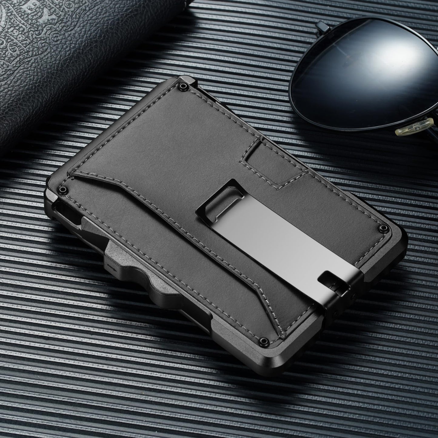 furid Smart Wallet For Men Slim: Rfid Minimalist Pop Up Wallets with Money Clip Metal Credit Card Holder - Gifts for Husband Father at Birthday Anniversary