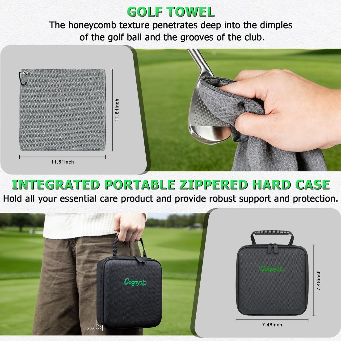 cogoyolo Pro Golf Club Care Kit with Golf Club Cleaner,Polish,Brush,Grip Cleaner,Golf Club Cleaning Kit Golf Accessories for Men, Golf Gifts for Golfers