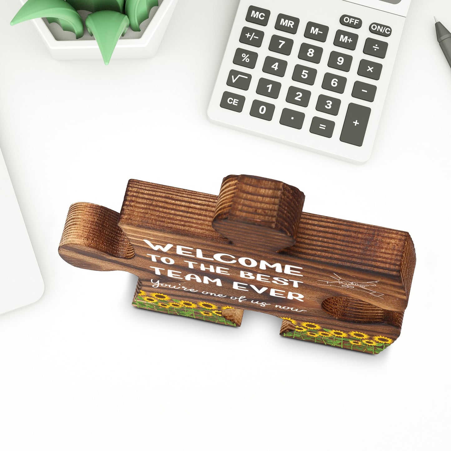 Welcome to the Team Puzzle Desk Sign for New Coworker Employee, Office Decor Gift for Women Men, Onboarding Thank You Present for Team Member, Work Anniversary, Promotion, Birthday - FSE357