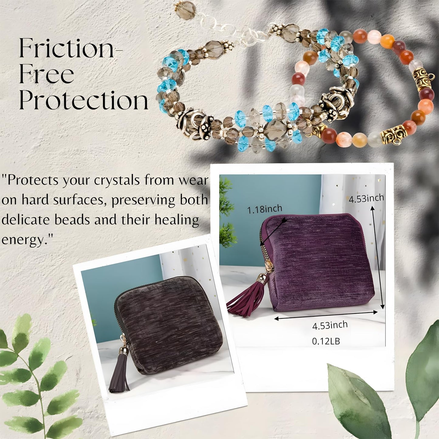 SEPSUMMER Travel Jewelry Case, Small High-End Large-Capacity Tassel Storage Bag Gifts for Women, Pouch Bags with Zipper, Velvet Jewelry Organizer Storage Bag for Bracelet Rings Earring (Purple)