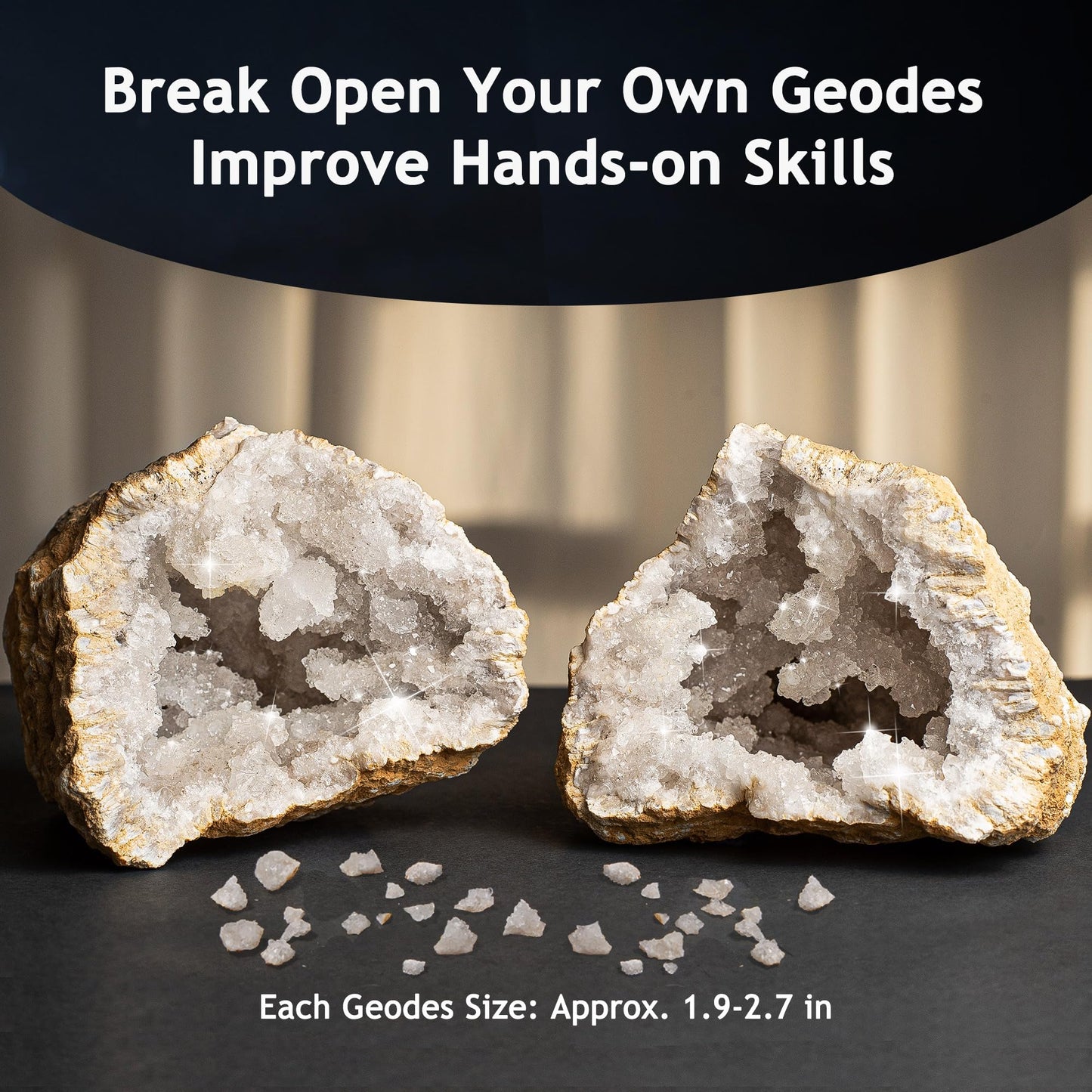 Japace Earth Science Kits for Kids Age 4-6-8-12-14, Birthstone Gemstone Dig Kit, Geology Kit with Break Your Own Geodes, Crystal Growing Experiment, Rock Mining Kit Birthday Gifts Toys for Boys Girls
