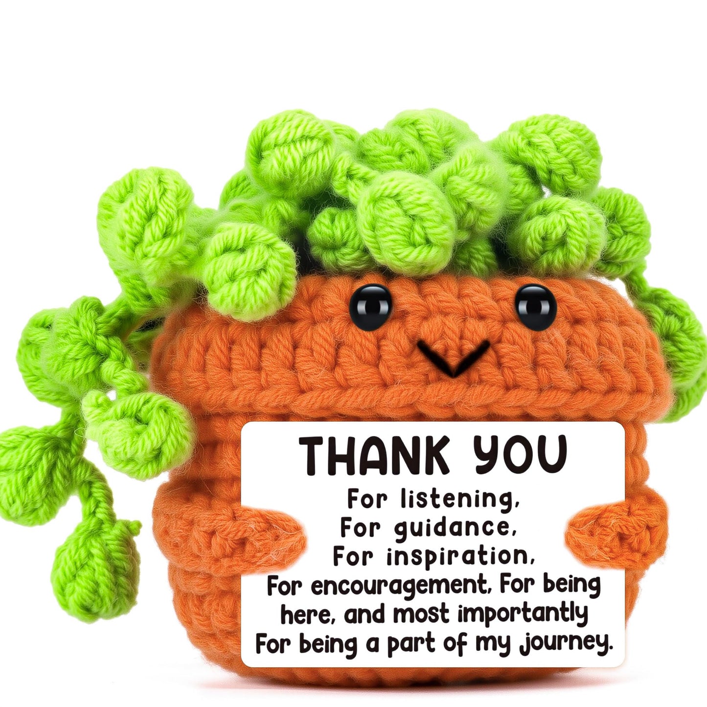 BackURyear Cute Thank You Gifts for Women, Small Grateful Birthday Gift for Female Friends Teacher, Office Gift for Coworkers Bestie Boss Lady, Crochet Plant