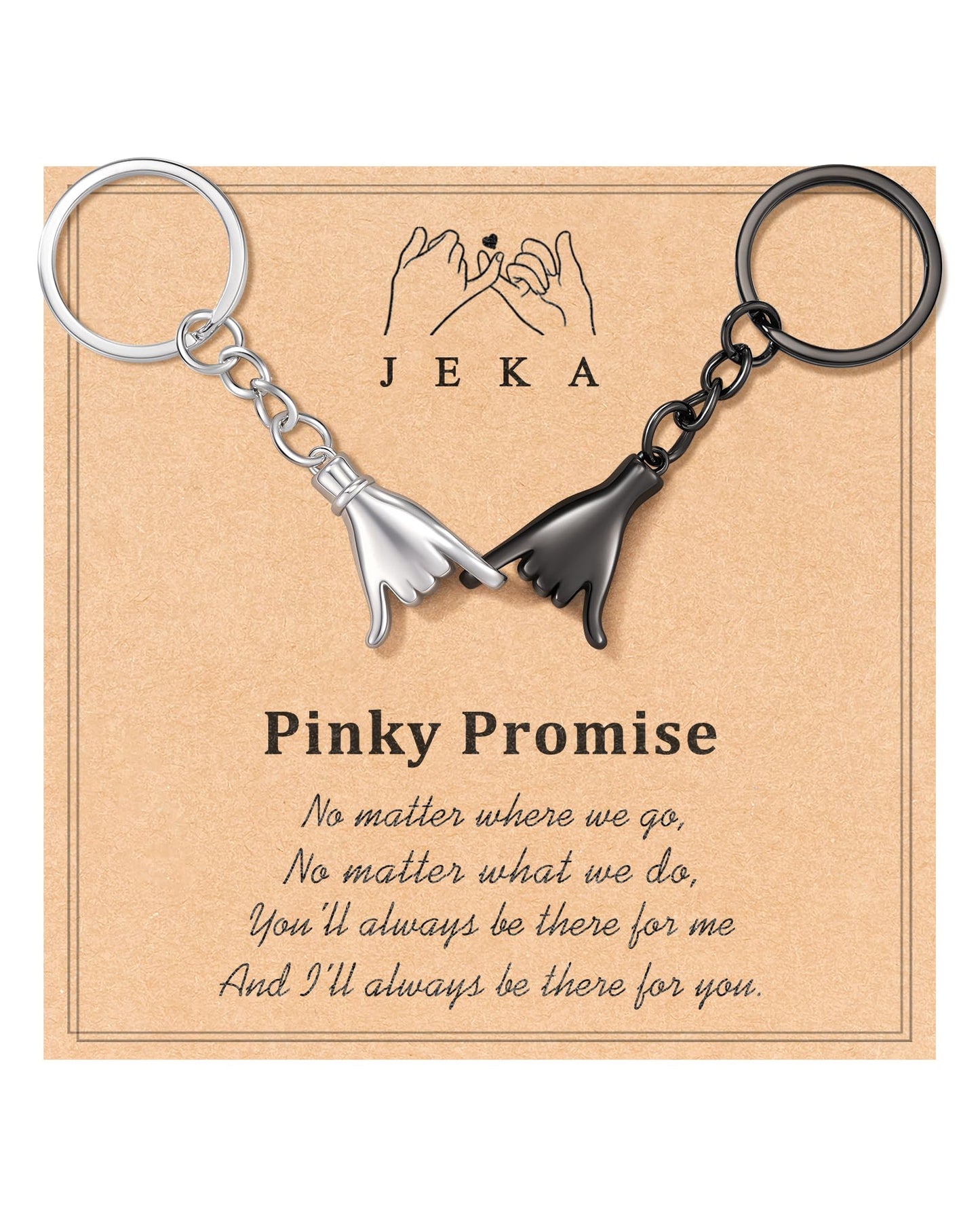 Jeka Valentines Day Girlfriend Boyfriend Matching Couples Stuff Gifts, Anniversary Birthday Cute Pinky Promise Keychian Key Ring Gifts for Him His Her Bf Gf Women Men Best Friend Wife