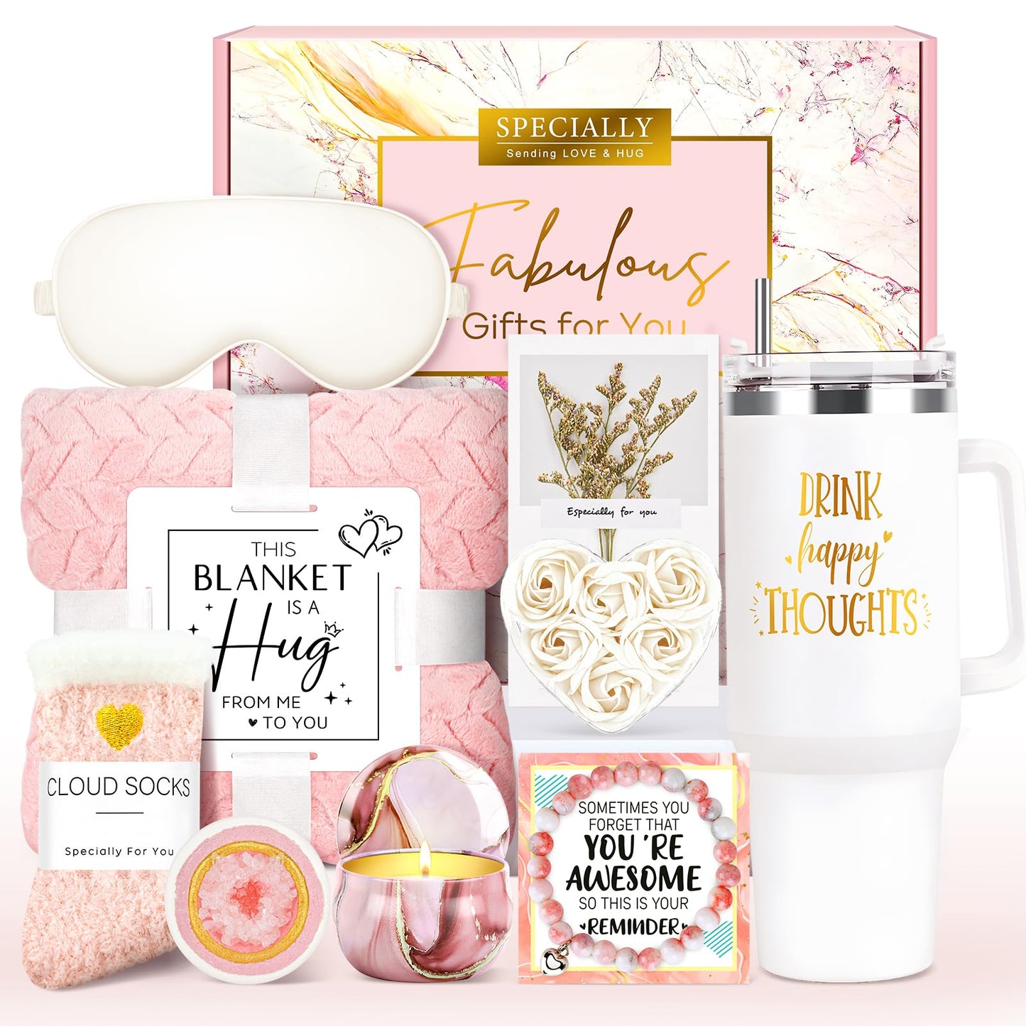 Gift Baskets for Women Birthday Gifts for Women Unique Get Well Gift for Woman Luxury Self Care Gifts for Woman Get Better Soon Care Package Set for Her Spa Kit Box for Best Friends, Girlfriend, Mom