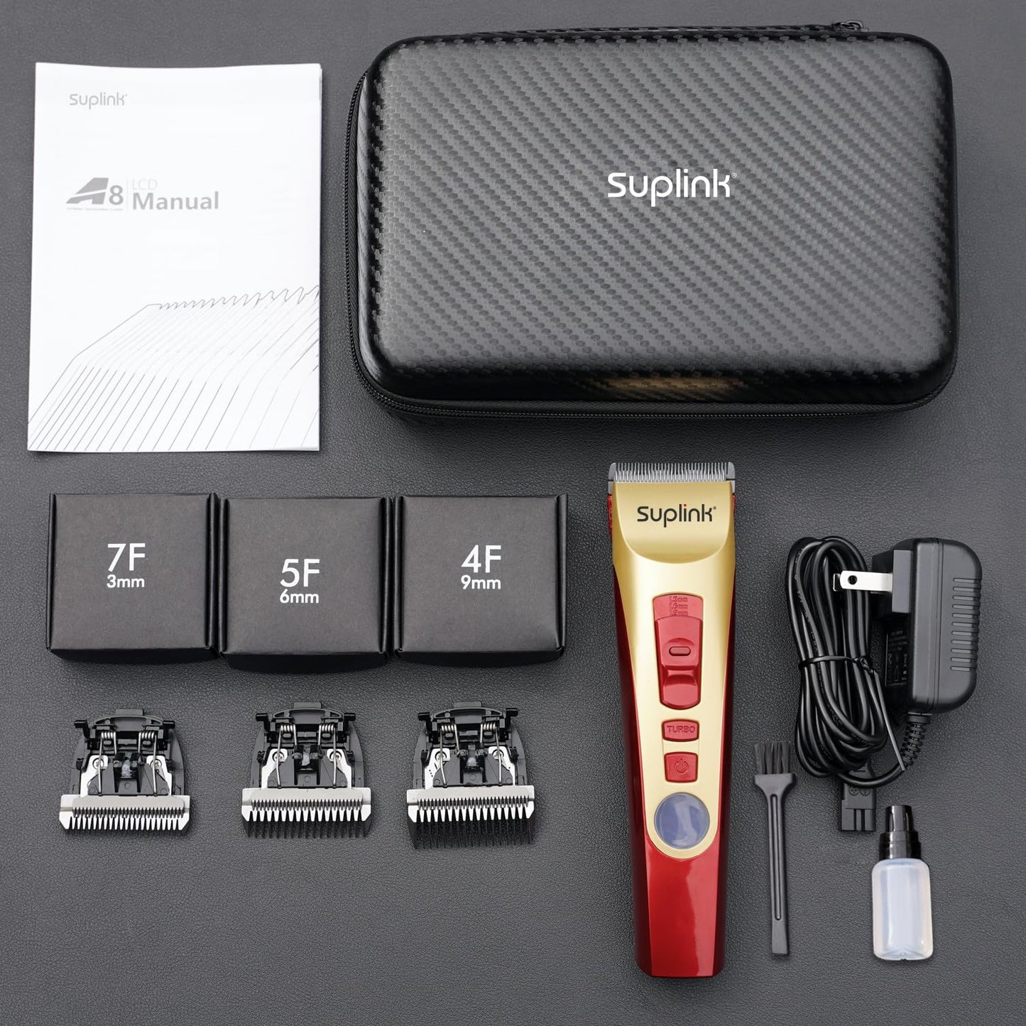 Dog Clippers for Grooming Thick Heavy Coats, Professional 2-Speed Pet Hair Trimmers, Cordless Rechargeable Dog Grooming Kit with 4 Interchangeable Stainless Steel Blades (1/3/6/9mm), Low Noise Shaver