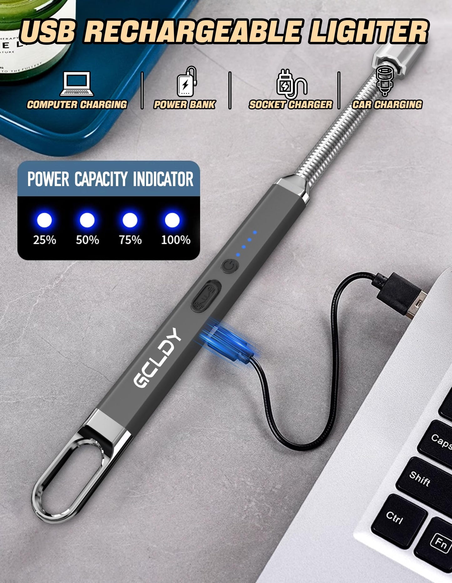 Electric Candle Lighter, Best Stocking Stuffers 2025 for Women Men Adults, Birthday Gift for Women Wife Mom Sister Nana Men, Long Rechargeable Lighter for Candle Grill Home Kitchen BBQ Camping