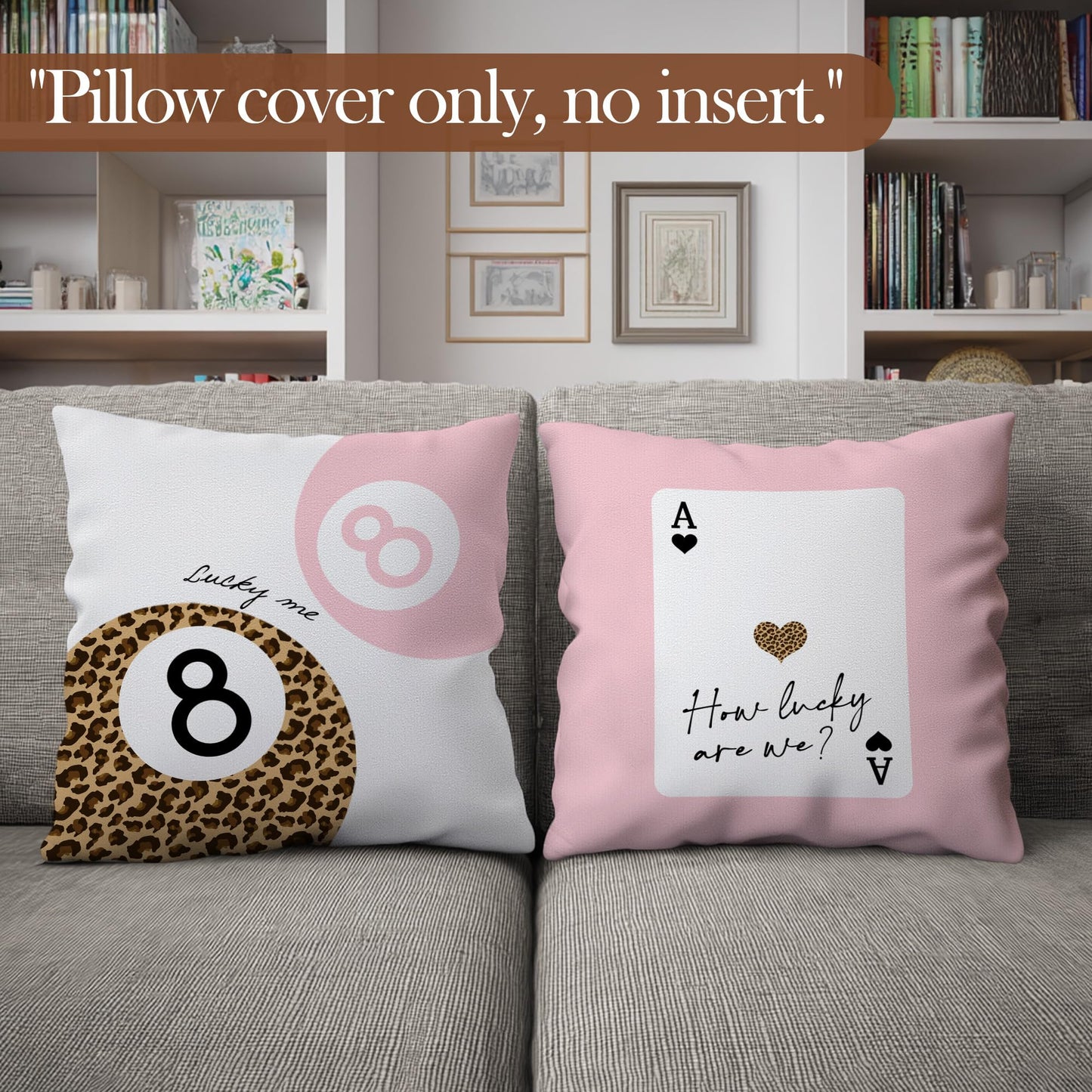 laveliabel Preppy Pink Cheetah Throw Pillow Covers 18x18 Set of 4, Girly Bedroom Decor, Cheetah Print Pillows, Trendy Leopard Lucky 8 Balls Pillowcases Cushion Case for Teen Girls Room Dorm Decor