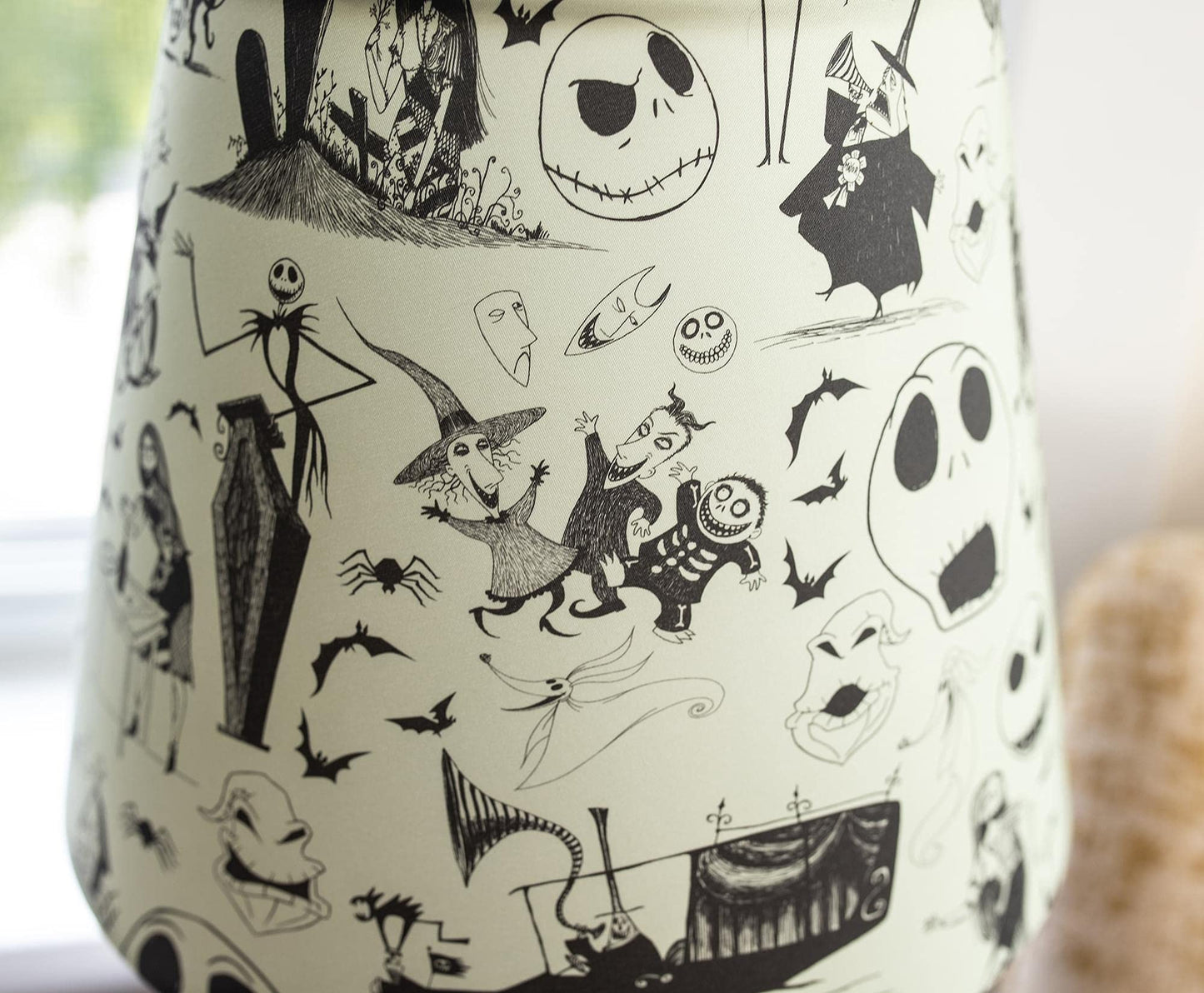 Disney The Nightmare Before Christmas Jack Skellington Table Lamp LED Light | Nightstand Desk Lamp For Bedroom, Living Room | Halloween Home Decor, Tim Burton Gifts And Collectibles | 14 Inches Tall