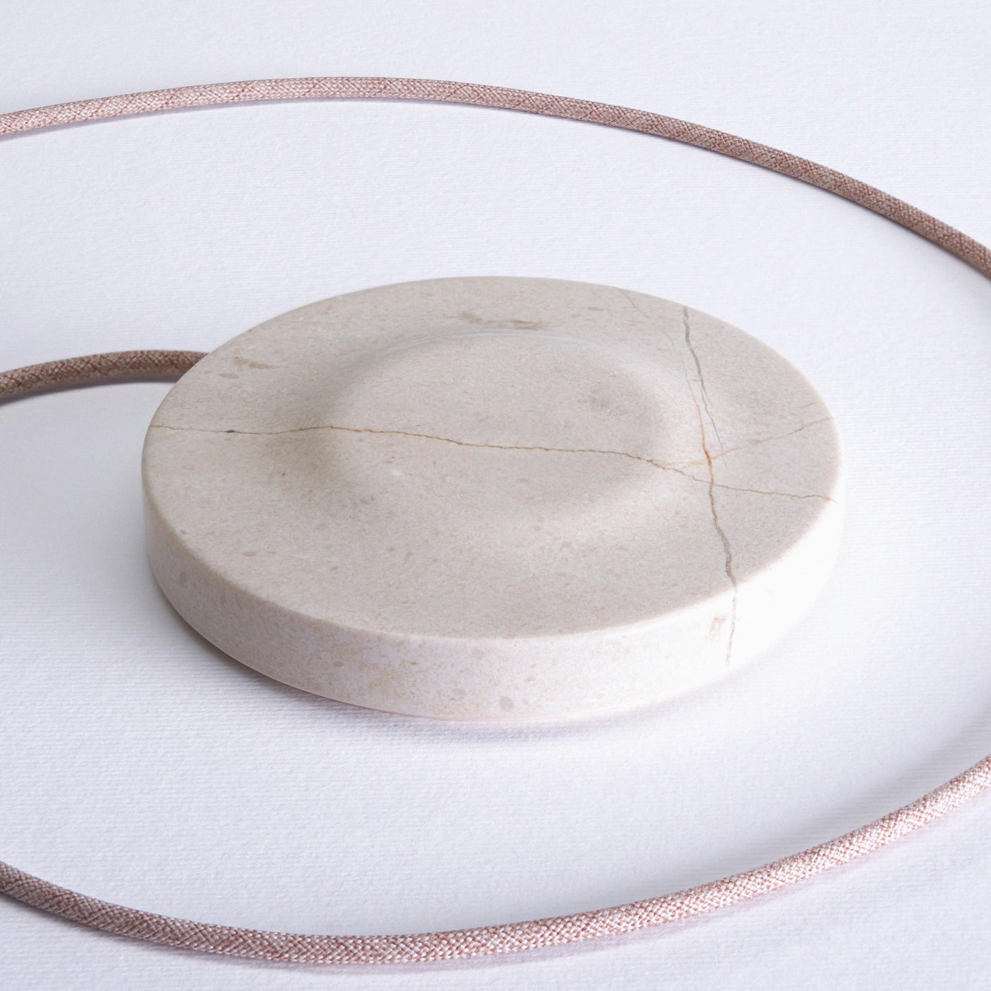 Einova Classic Stone – Marble Wireless Charging Pad Designed in Italy, Integrated 6 ft USB-C Cable, Smartphones, Wireless Earbuds, Smartwatches – Cream Marble