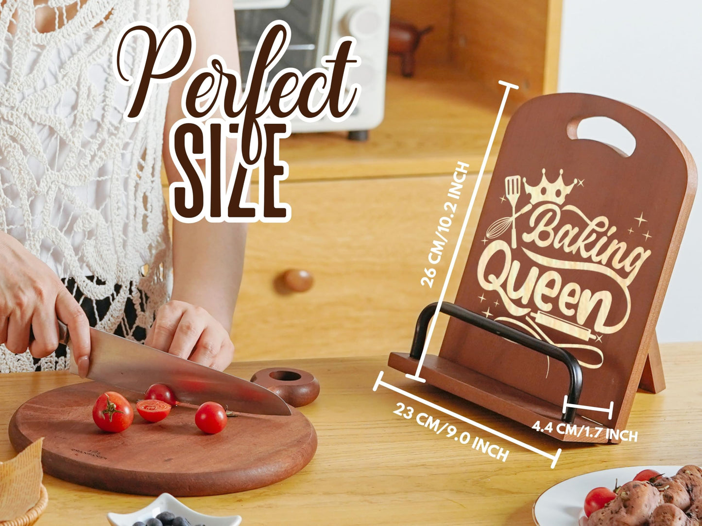 InnoBeta Baking Gifts for Women, Cookbook Stand for Kitchen Counter, Perfect Gifts for Baking Lovers on Birthday, Adjustable Tablet Recipe Book Holder, Unique Kitchen & Home Decor