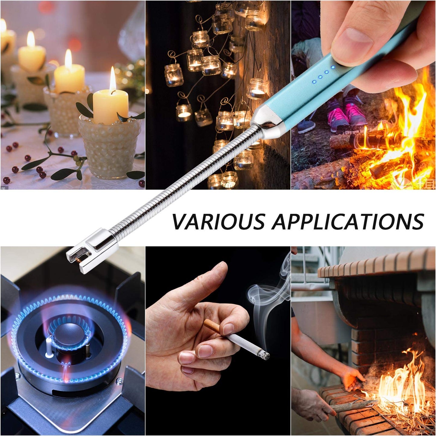 MEIRUBY Electric Candle Lighter, Valentine's Day Gifts for Women Mom Men Wife, USB Arc Rechargeable Windproof Long Lighter for Candle BBQ Birthday Housewarming Gift Idals