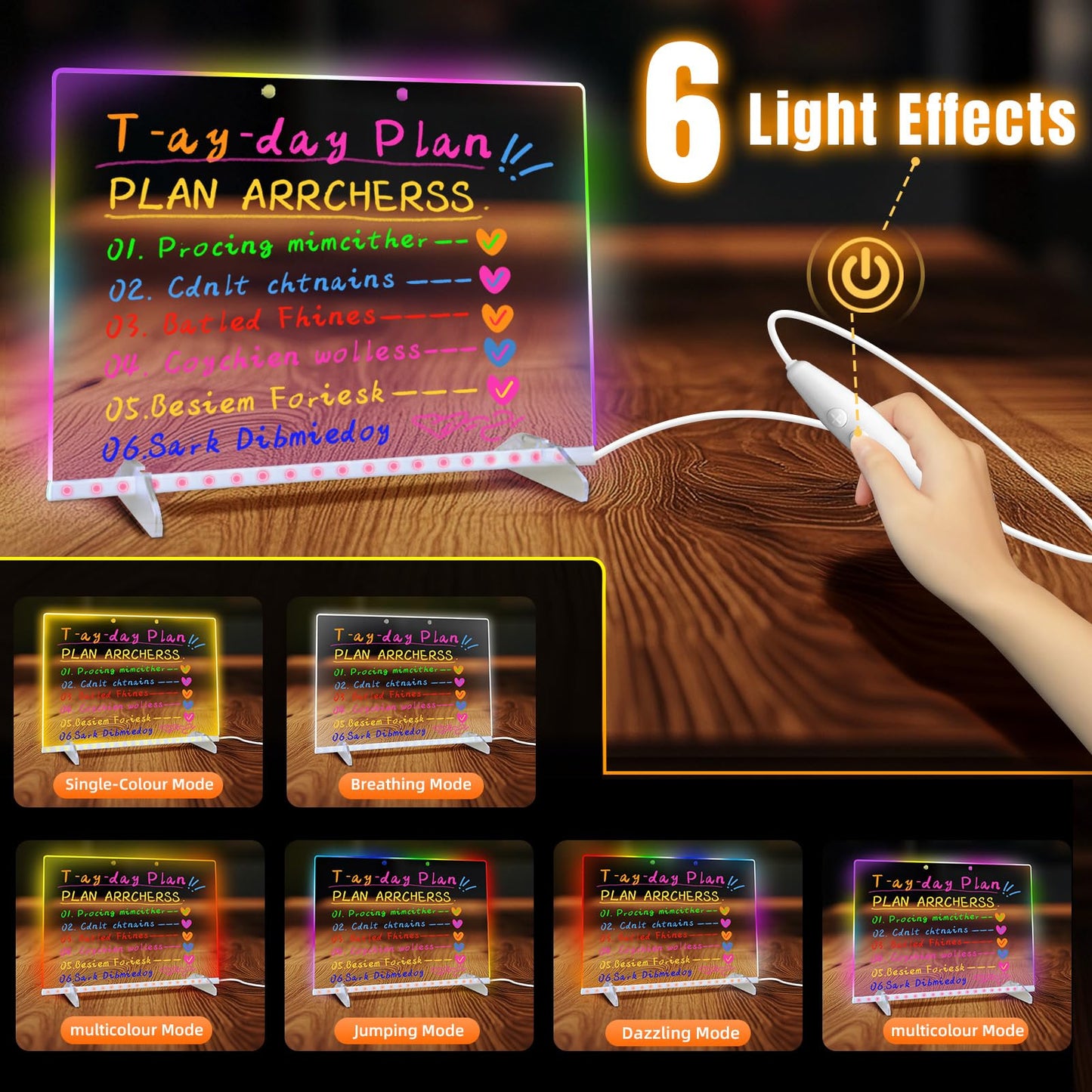 13.7" X10" Led Drawing Board for Kids with 13 Light Effects, Doodle Glow Drawing Board for Kids Gifts 8-12, Light Up Drawing Tablet Toy for Girls//Boys/Teens, Birthday Christmas Gift Ideas