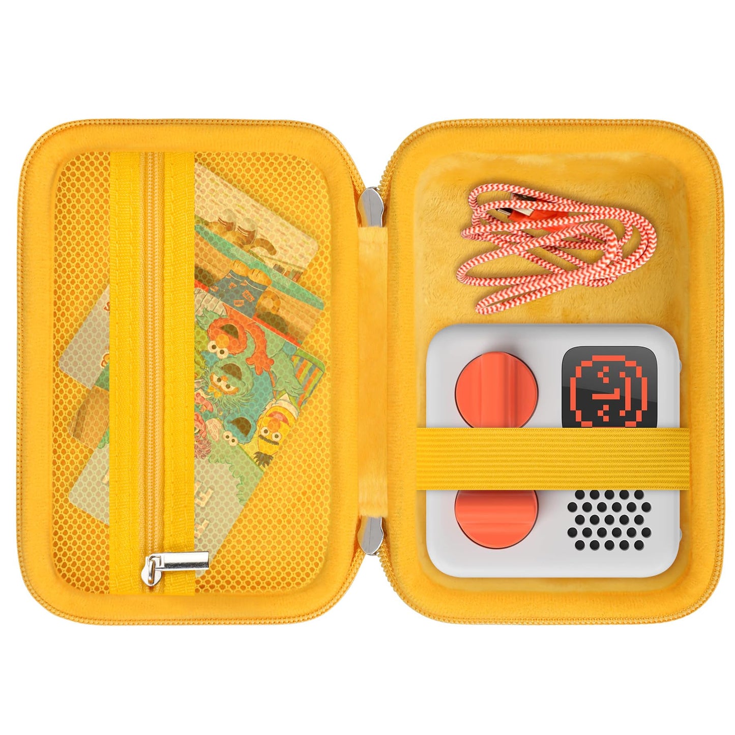 RAIALL Carrying Case for Yoto Mini (2024 Edition) Kids Bluetooth Audio Player, Yoto Mini Radio Player Hard Holder, Yoto Card Travel Case Bag fits Children’s Audiobook Cards and Cable, Yellow