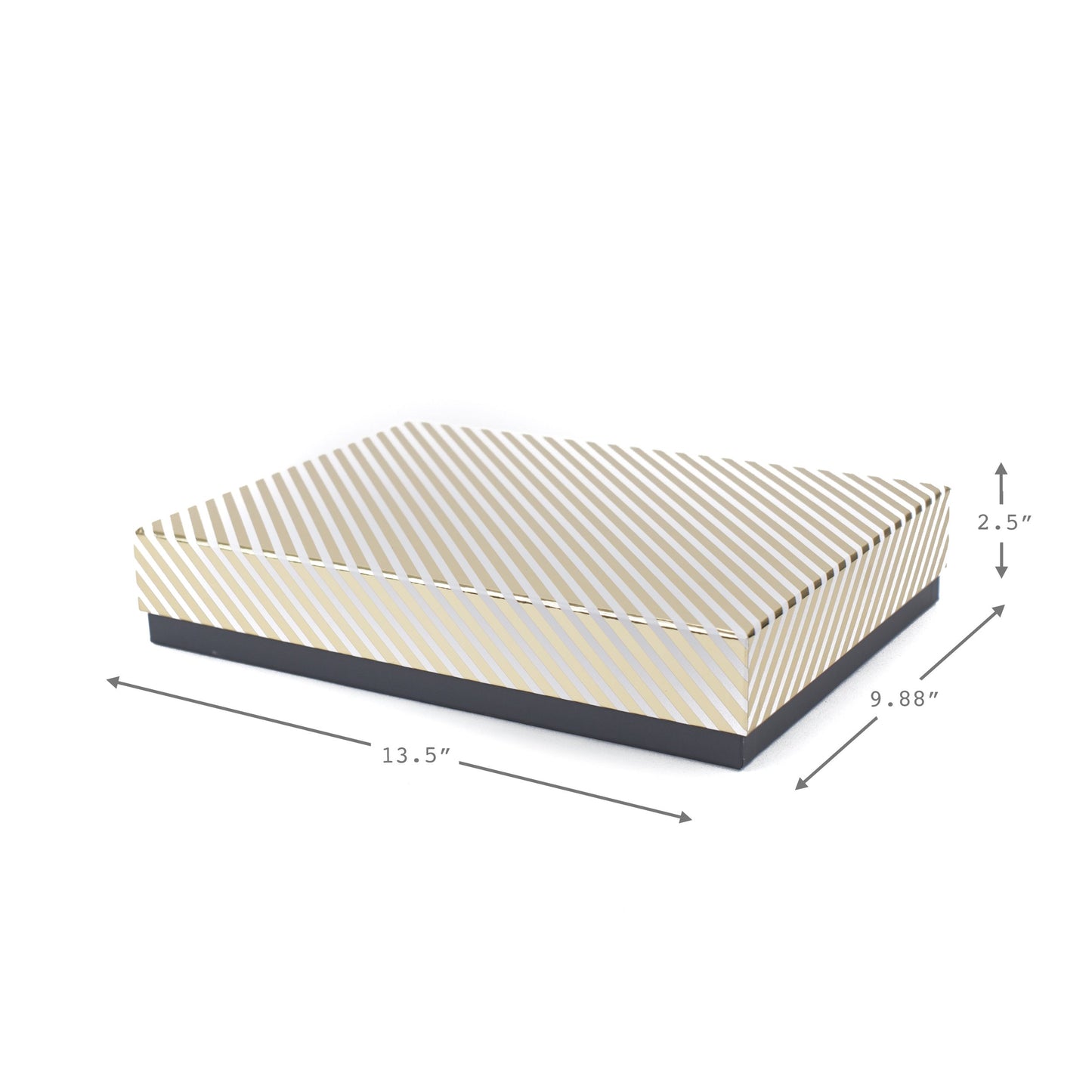 Hallmark Signature Large Gift Box (Gold Stripe) for Valentines Day, Weddings, Anniversaries, Birthdays, Bridesmaids Gifts and More
