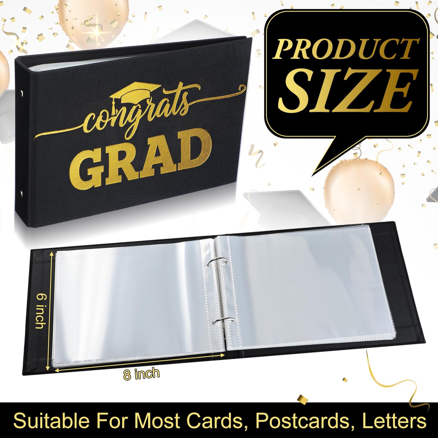 Spiareal 2026 Graduation Gift Card Book Graduation Card Album with 100 Pages High School College Survival Kit Gift Cards Book for Her Him Women Men Girls Boys Teens Students, 6 x 8 Inches