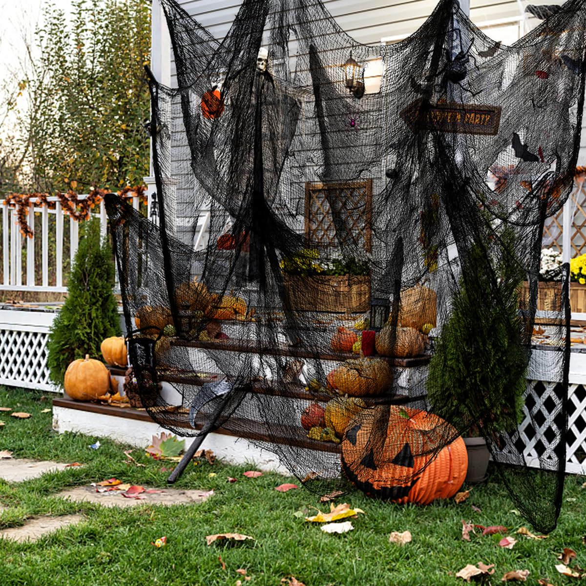 Evoio Halloween Decorations Creepy Cloth, 200 X 80inch Black Scary Gauze Spooky Cloth, Freaky Loose Creepy Clothes, Halloween Decorations for Haunted Houses Outdoor Indoor Yard Cauldron Wall Decor