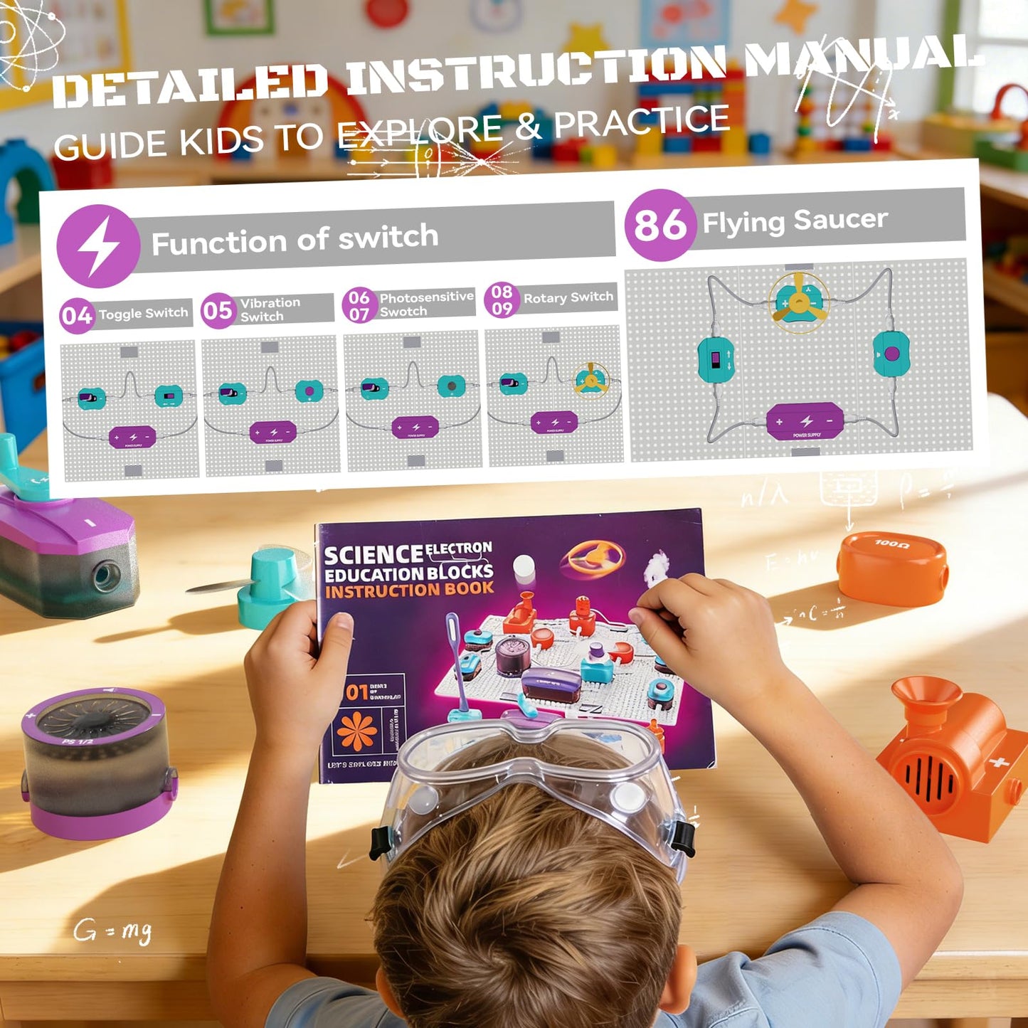 STEM Science Kits for Kids, Electronics Exploration Kit for Kids, 450+ Projects, 45 Parts Circuit Kit, Educational STEM Toys Christmas Birthday Gift for Kids Boys Girls Ages 5 6 7 8 9 10 11 12