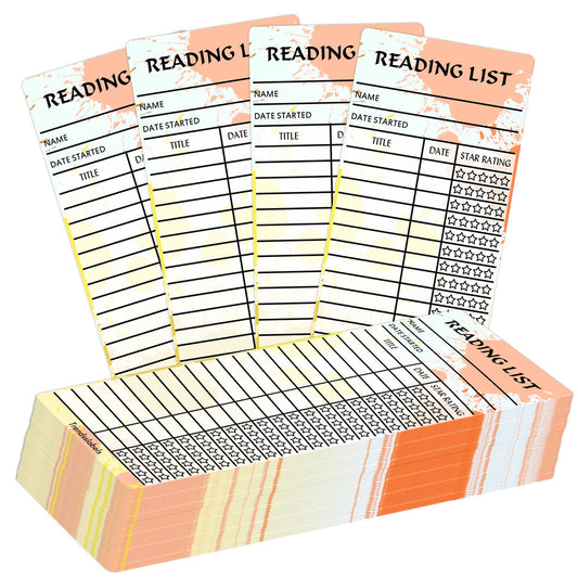 3 x 8 inch Reading List Bookmark Set Brown Bookmark Bundle 50 Pcs Personal Library Catalog Cards Vintage Library Check Out Cards of Storage Book Checkou School Supplies