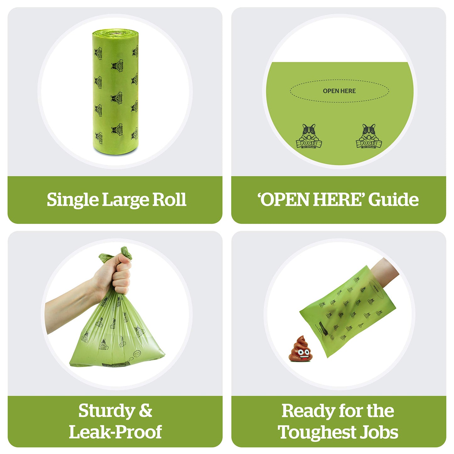 Pogi's Poop n' Wipe Combo - 500 Dog Poop Bags and 100 Plant-based Grooming Wipes Bundle