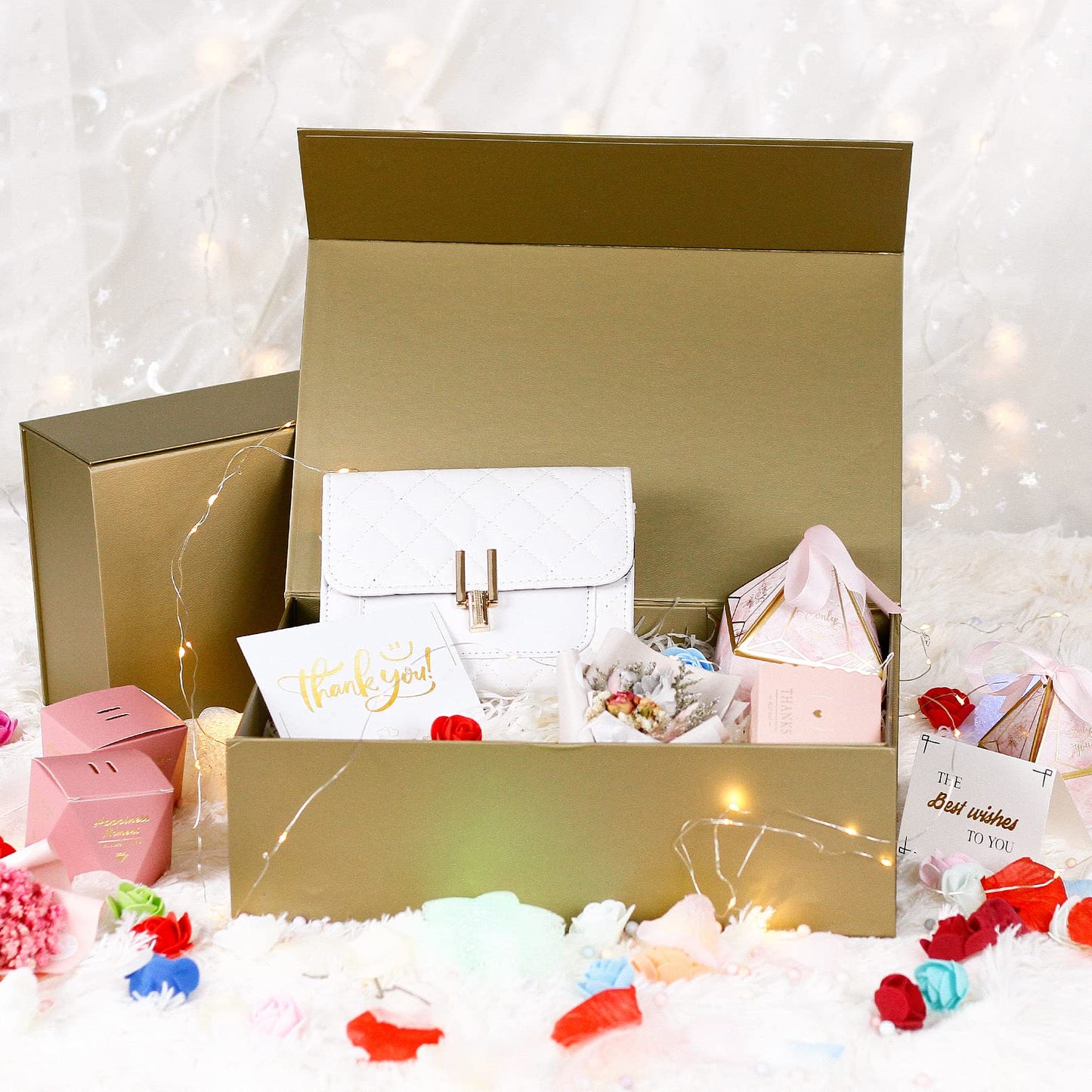 HavrePac Luxury Large Gift Box 13.8"x9"x4.3" Storage Box Ribbon Magnetic Closure for Luxury Packaging Box for Valentine's Day, Mother's Day, Birthdays, Bridal Gifts,Weddings