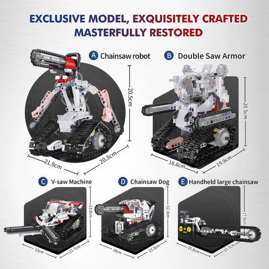 5 in 1 STEM RC Robot Building Kit for Boys, APP & Remote Control Erector Set RC Toys for Kids Blocks 419 Pcs, DIY Build Science Educational Gift for Age 6 7 8 9 10 11 12+ Boys & Girls