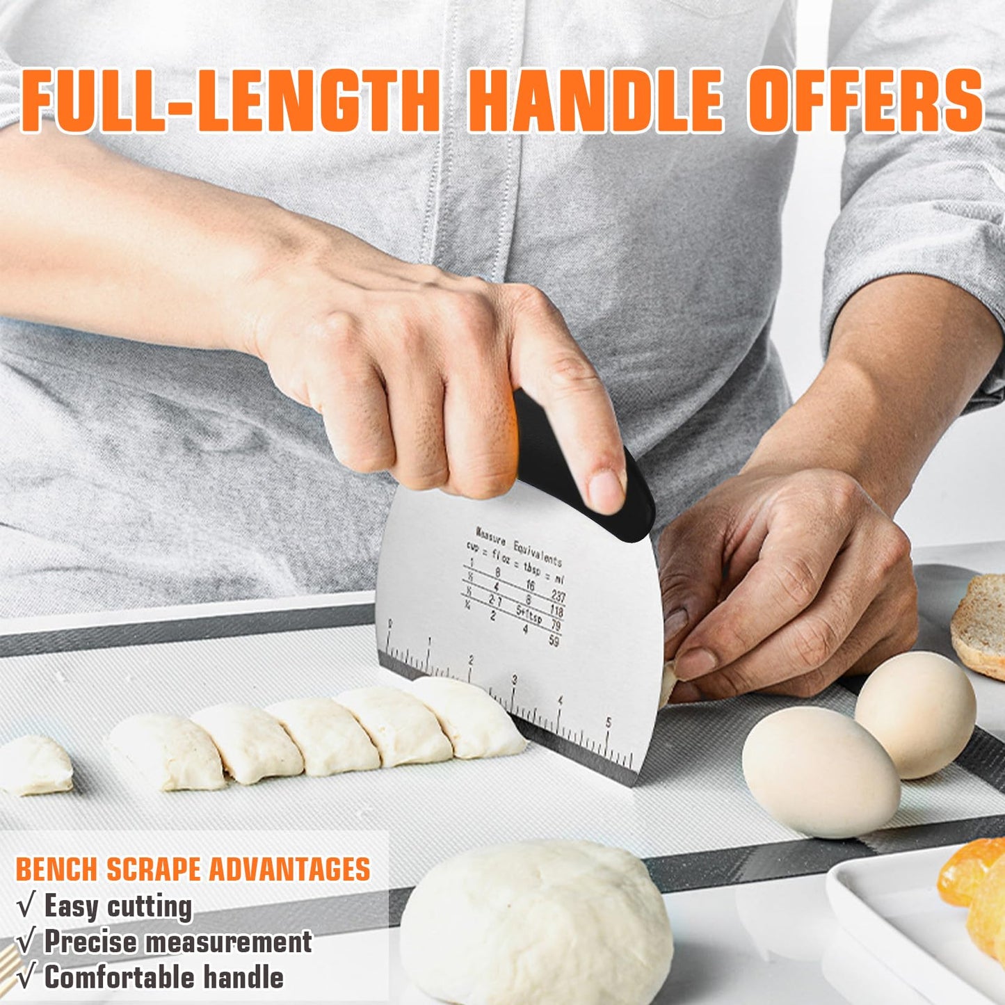 Biscuit Cutter Set,10PCS Stainless Steel Pastry Blender Set with Pastry Cutter,5PCS Biscuit Cutter,Dough Cutter,3 Cup Flour Sifter,Baking Mat and Fine Mesh Strainer for Cooking Cookies and Donuts
