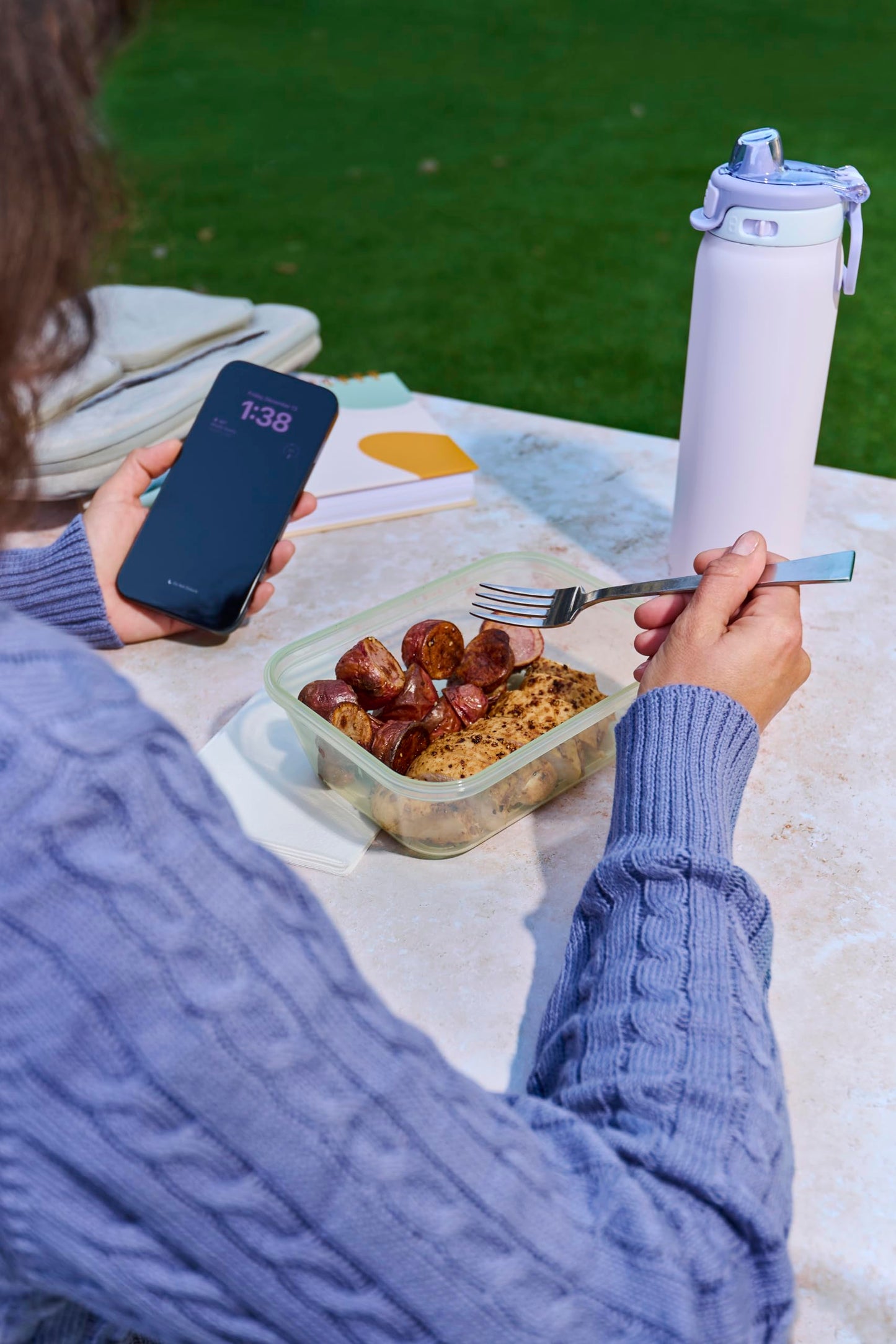 Ello Snap & Nest 10-Piece 4.5 Cup Plastic Meal Prep Set, Reusable Food Containers for Healthy Eating, Freezer, Dishwasher Safe, Sage