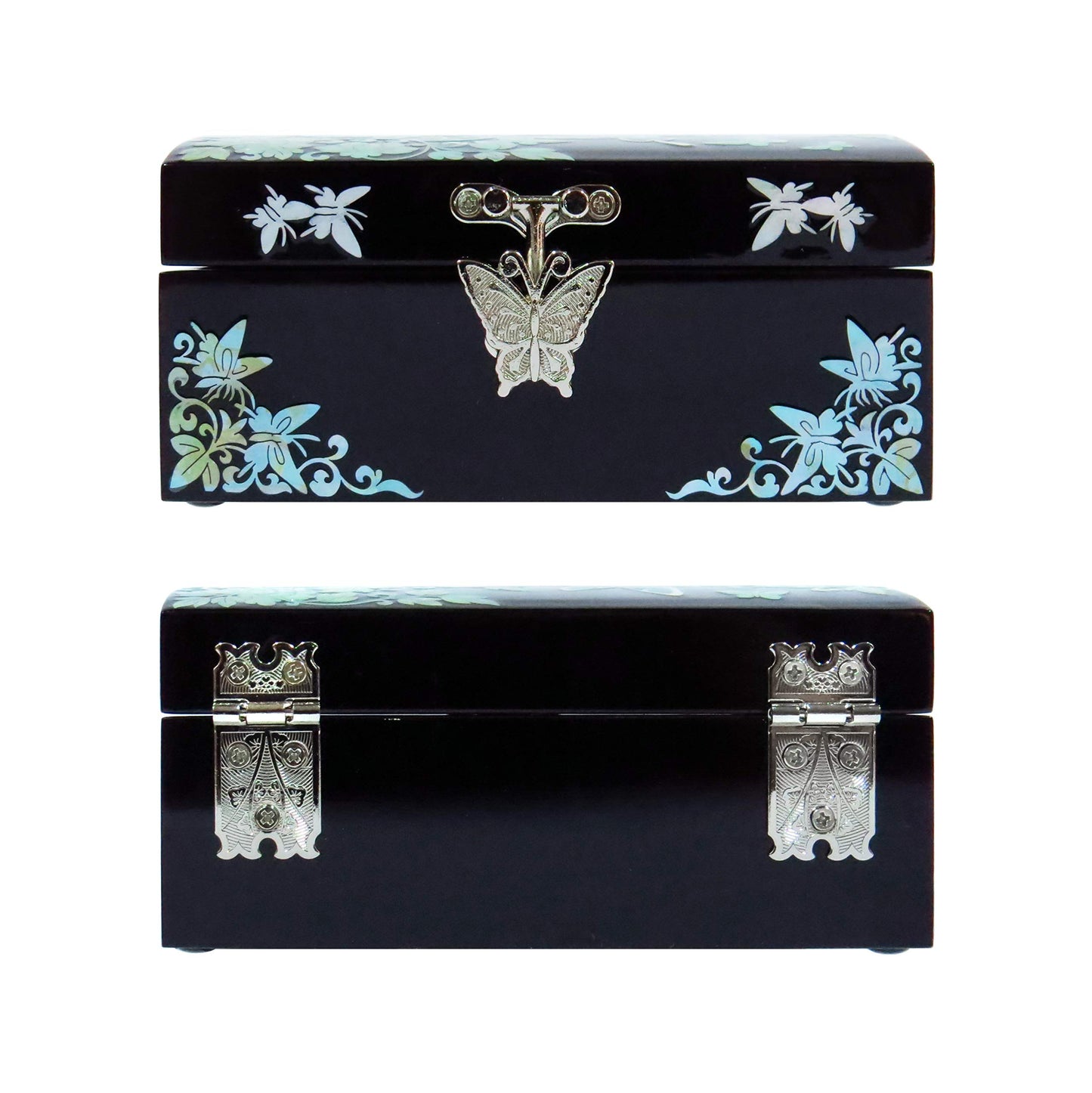 MADDesign Mother of Pearl Jewelry Ring Earring Box Butterflies Design
