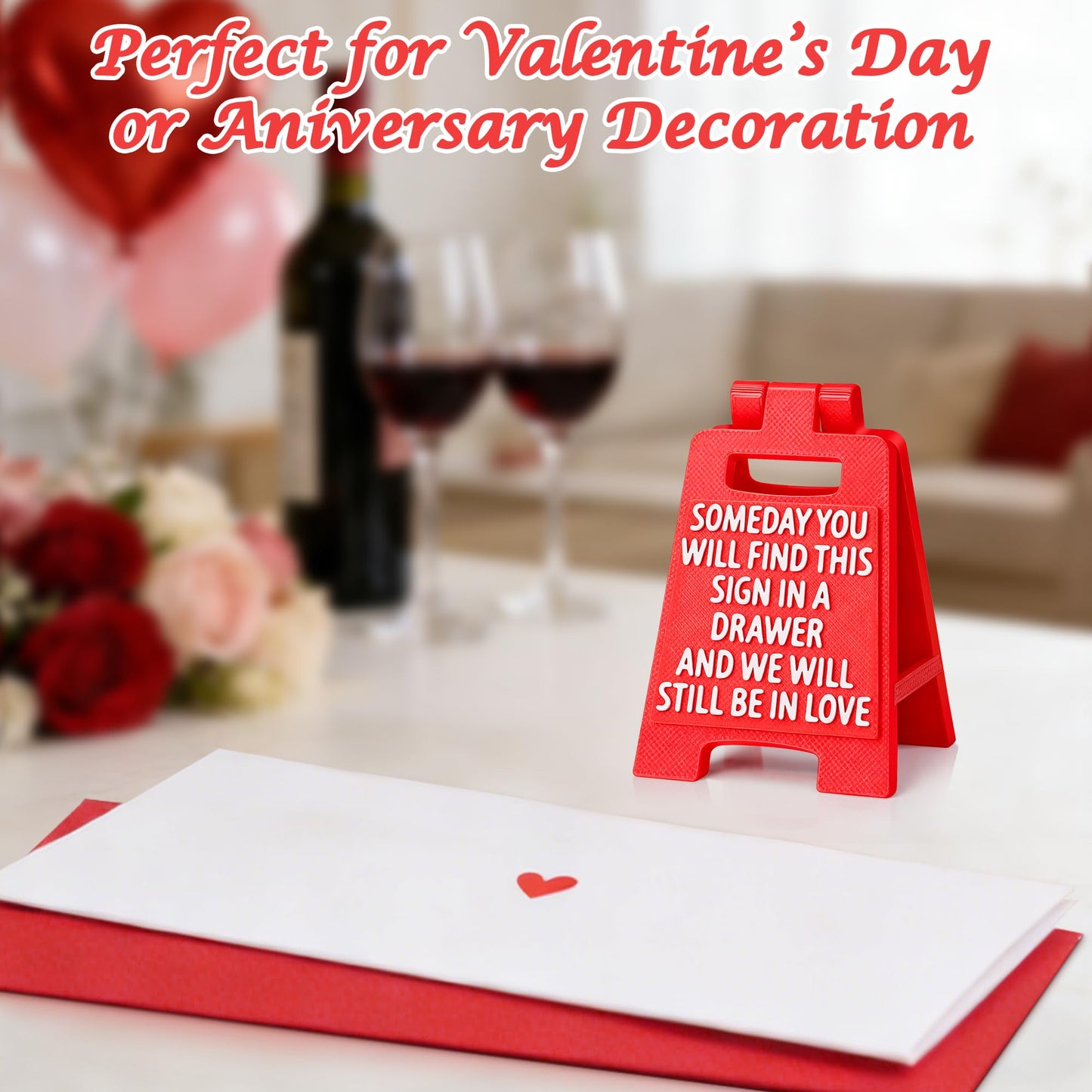 Mini Sign Valentines Day Her Him Gifts for Wife Husband Anniversary Women Gifts for Girlfriend Boyfriend Birthday Romantic Love You Gift for Couples Find This Sign In A Drawer 3D Printed Desk Decor