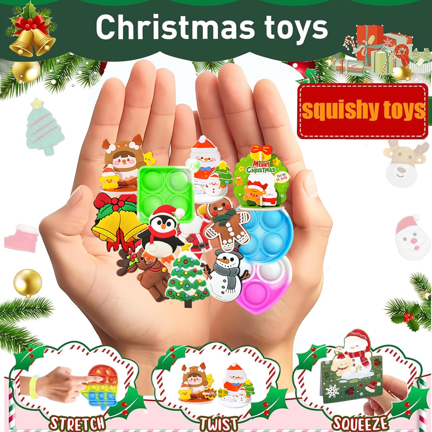 QZYCMHOO 159PCS Christmas Party Favors Set, Holiday Stocking Stuffers Bulk, Christmas party and Reward Prizes for Winter Party Supplies, Includes Puzzles, Stickers, and Festive Gift Accessories