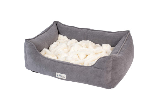 PetFusion Calming Cuddler Dog & Cat Bed | Anti-Anxiety Dog Bed for Small Dogs; Cats | Loose Blanket Promotes Burrowing (Dogs) & Kneading (Cats) | CertiPUR-US Memory Foam |