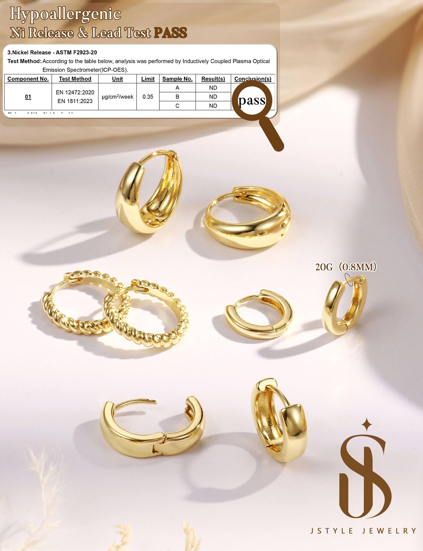 Jstyle Small Gold Hoop Earrings for Women Trendy 14K Gold Plated Huggie Earring Stacks Hypoallergenic Huggie Earrings Set Dainty Chunky Cartilage Earring Sets for Multiple Piercing Jewelry Gift