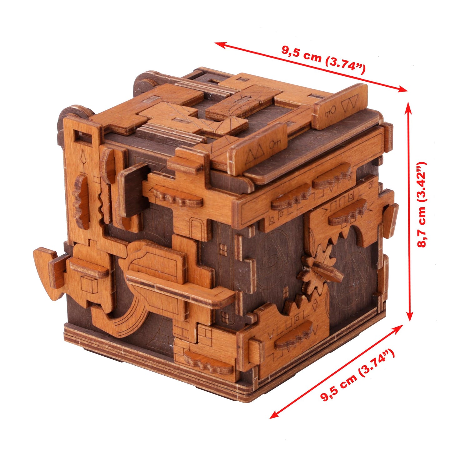 WOODEN.CITY Escape Room Puzzle Box – 3D Wooden Puzzle Box for Adults & Teens, Brain Teaser Puzzle Box Secret Lock Box with Cluebox Mechanism – Mechanical Wood Puzzle Box Kit, Unique Puzzle Boxes Gift