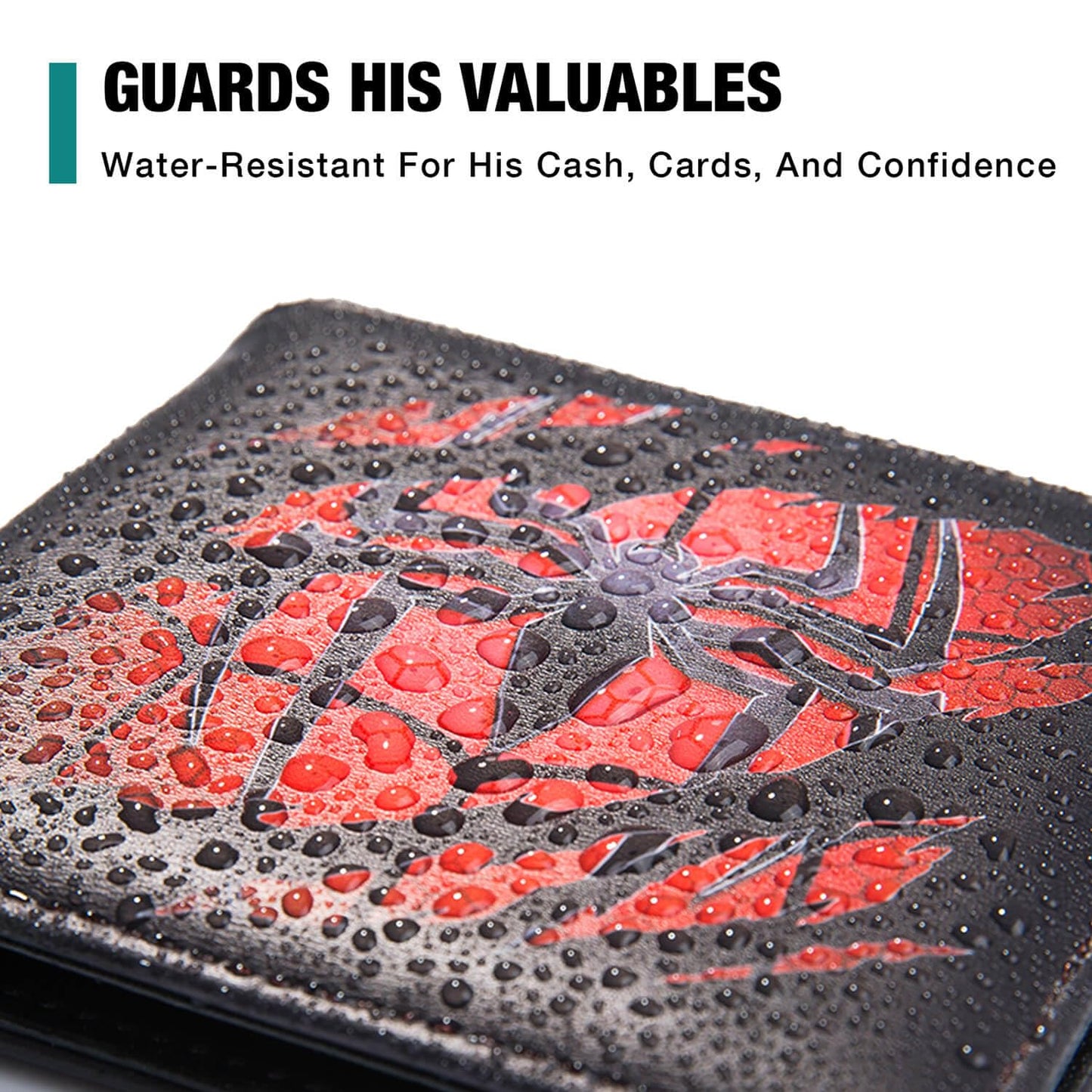 Amutta Spider Wallet for Boys Men, Cool Teen Boys Wallet for Kids Ages 4-5-6-7-8-9-10-11-12-13-14-15-16, Wallets for Teen Boy, Teenage Teenager Gifts for Boy Christmas Birthday Leather
