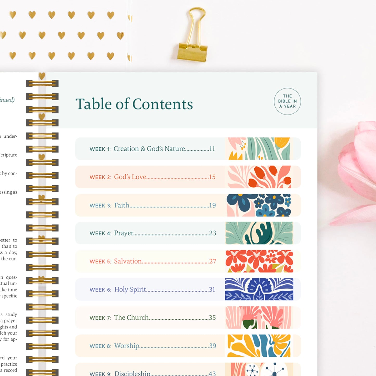 Official Spiral Bible® The Bible in a Year | 52 Week Guided Bible Study & Daily Reading Plan | Spiritual Companion & Journal for Adults & Teens | 8.5" x 11" Notebook