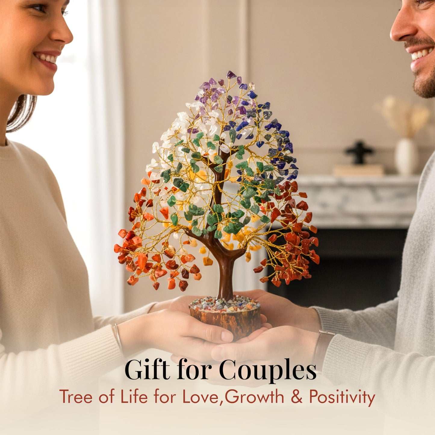 Crocon® The Original 7 Chakra Crystal Tree of Life, Birthday Gifts for Women & Men | Healing Crystals, House Office Decor Tree - Sister, Gifts for Mom, Her House Warming Gift | Women Unique Gift Idea