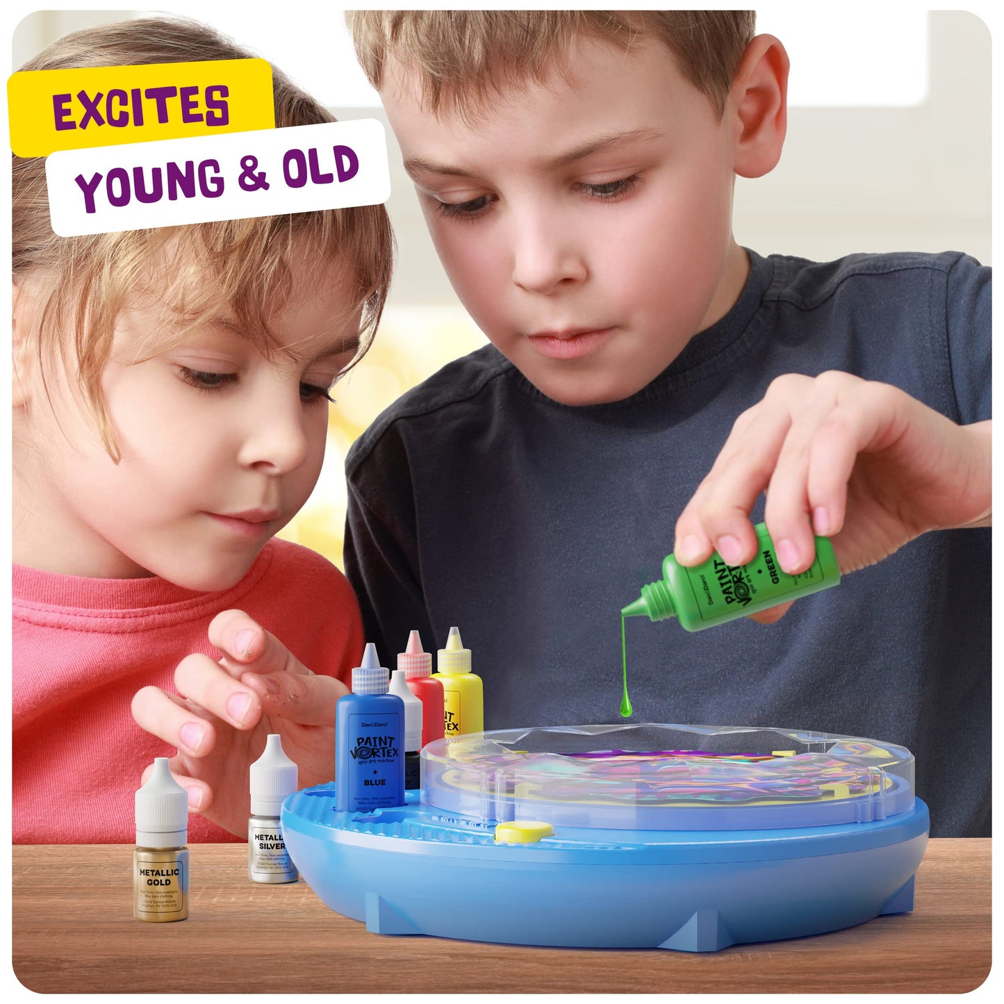 Dan&Darci Paint Spin Art Machine Kit for Kids - Gifts for Girls - Arts & Crafts for Boys, Girls - Art Craft Set for 6-9 Year Old Boy - Painting Spinner Toys - Birthday Gift Ideas for Ages 6-12